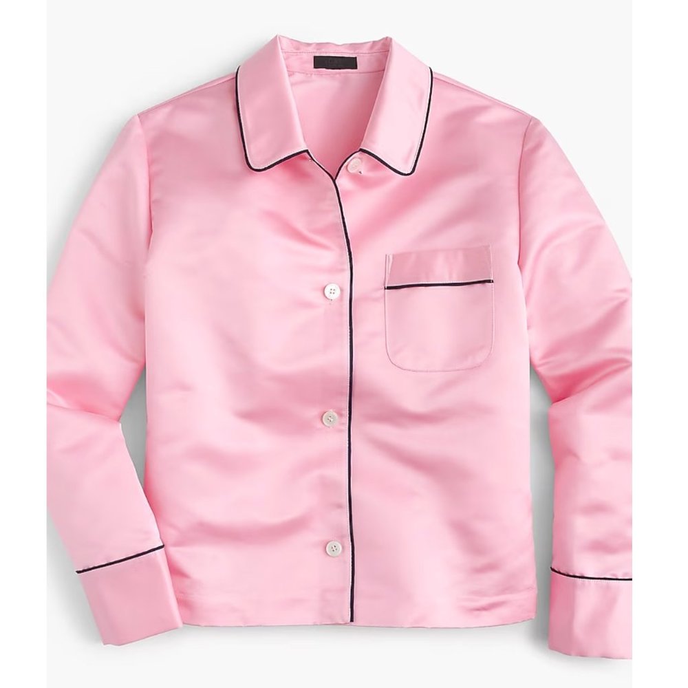 J Crew- Satin pajama shirt